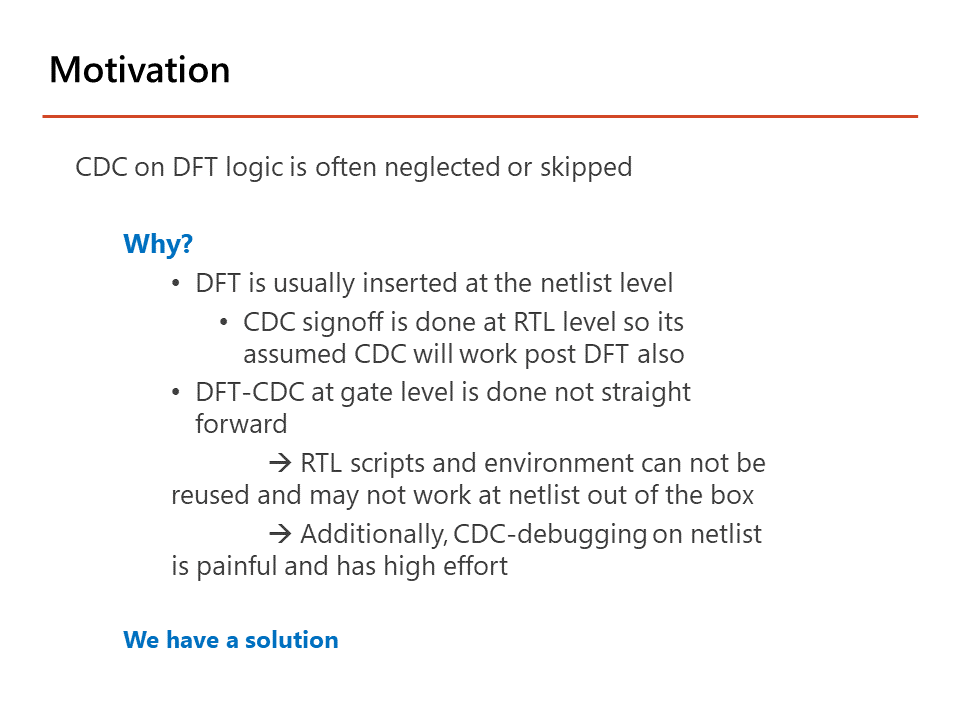 CDC for DFT Motivation